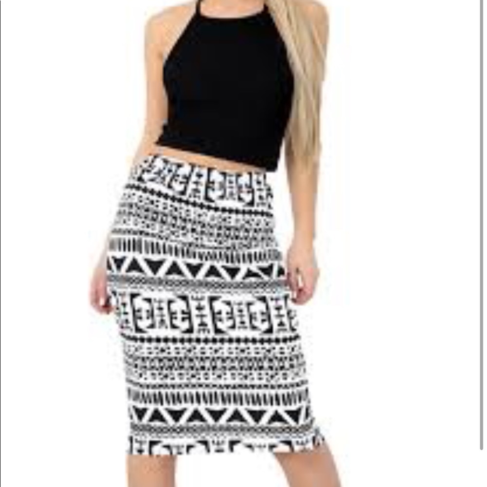 Stretch midi skirt